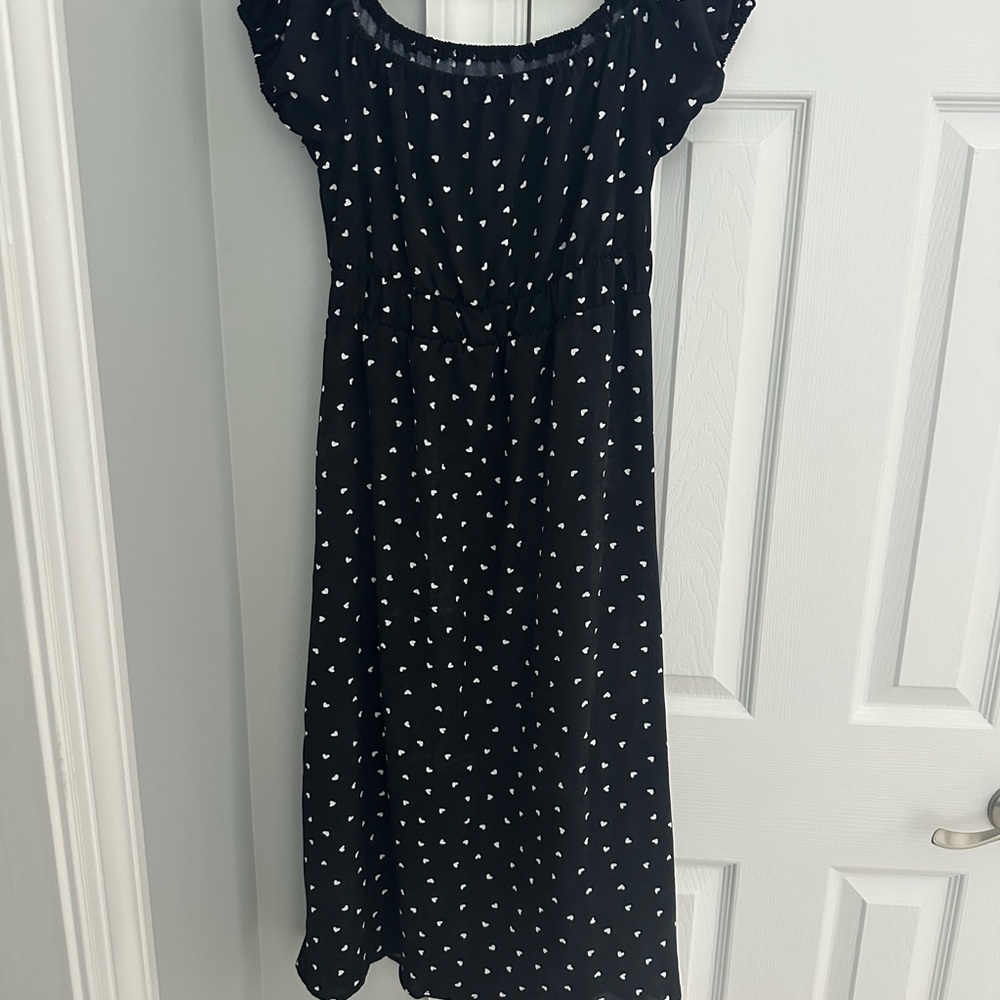 SHEIN Black Dress with White Dots